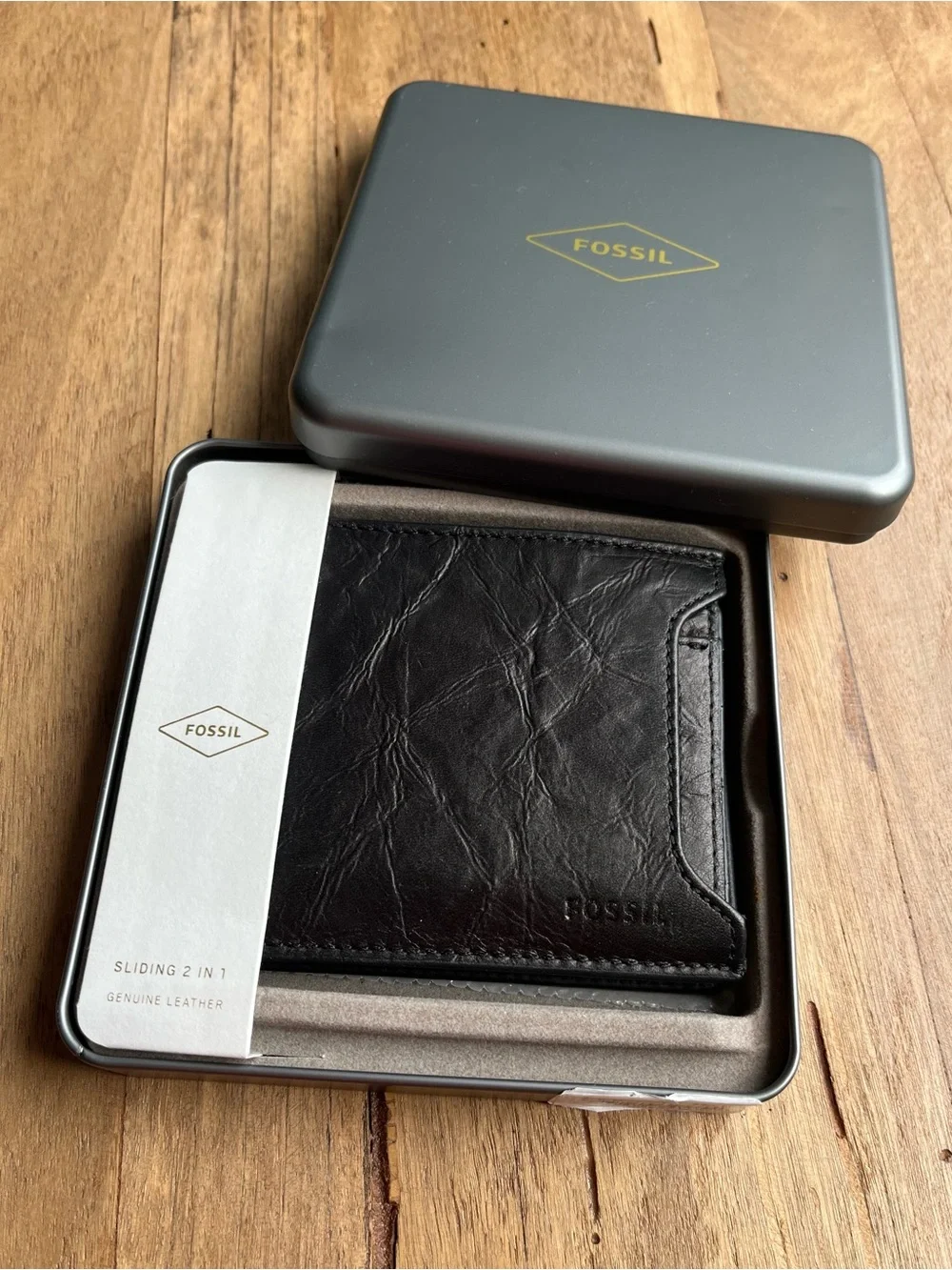 Fossil Neel Sliding 2 IN 1  Bifold Wallet Black